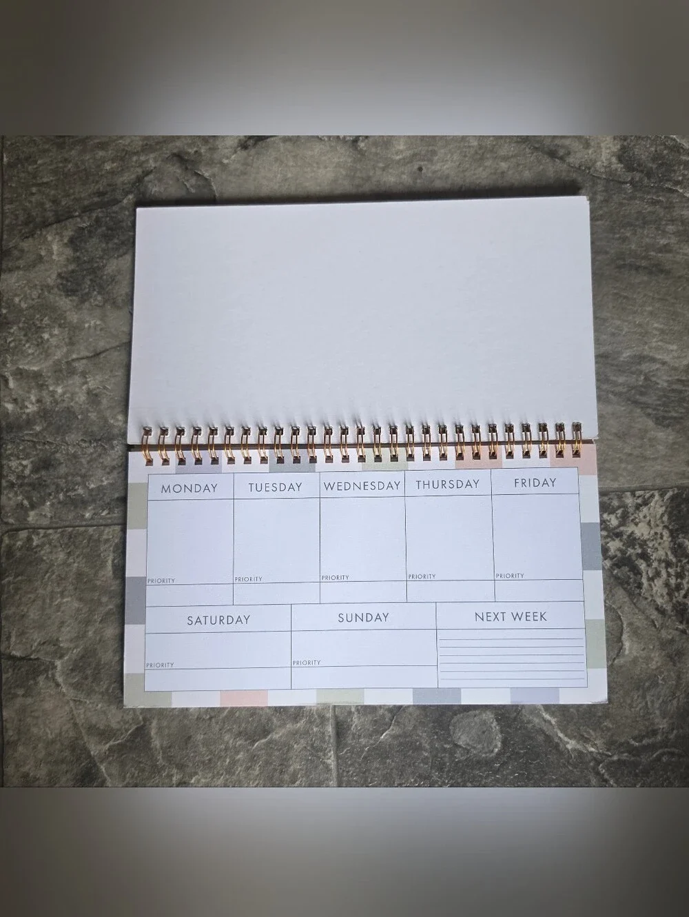 Undated Weekly Planner - Pastel Checkered Design BNIB